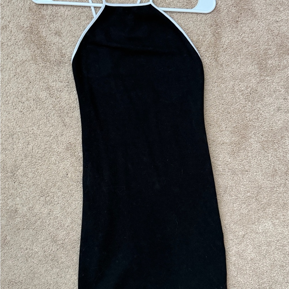 Zara Black Dress with White Trim